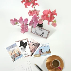 carte postale illustrée recious paris – illustration artistique de la ville lumière