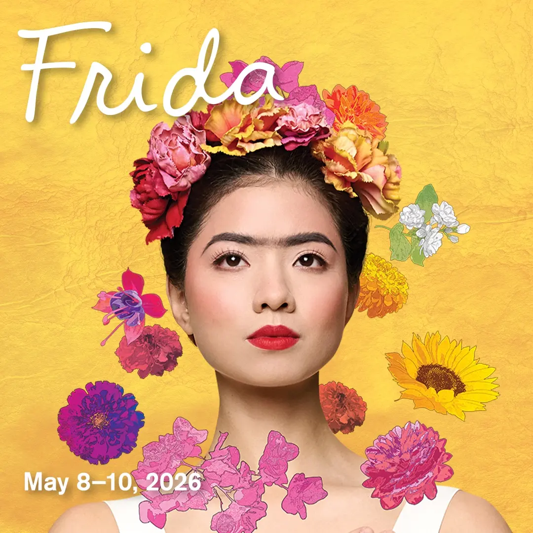 frida publicité pour la saison 2025-26 de atlanta ballet illustration par monica lind photographie par rachel neville