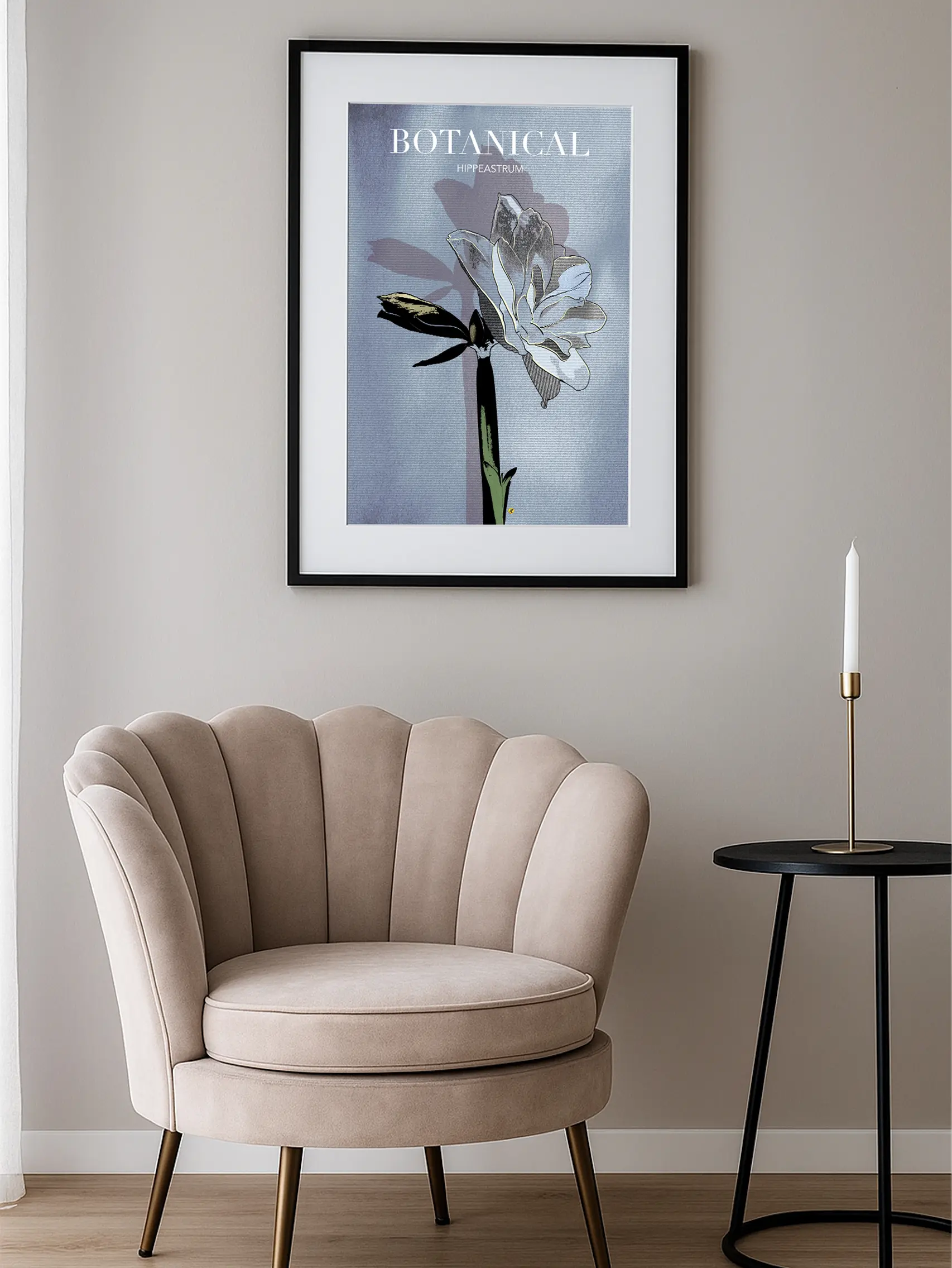 hippeastrum botanical affiche de poster botanique élégance abordable de monica lind