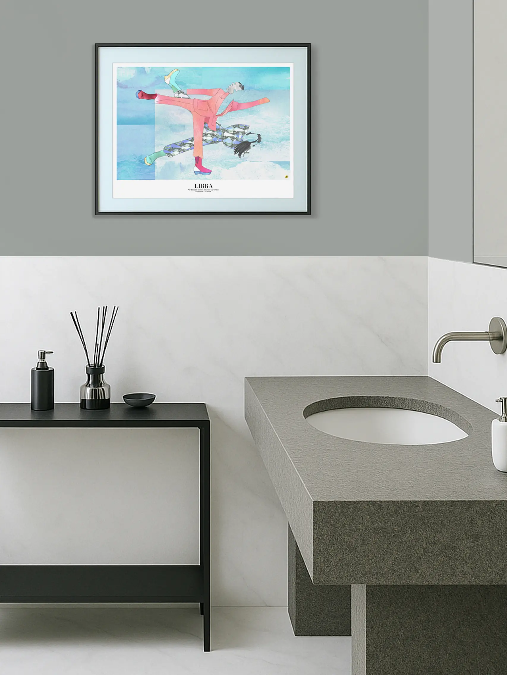libra balance art zodiaque personnalisable impression limitée par monica lind