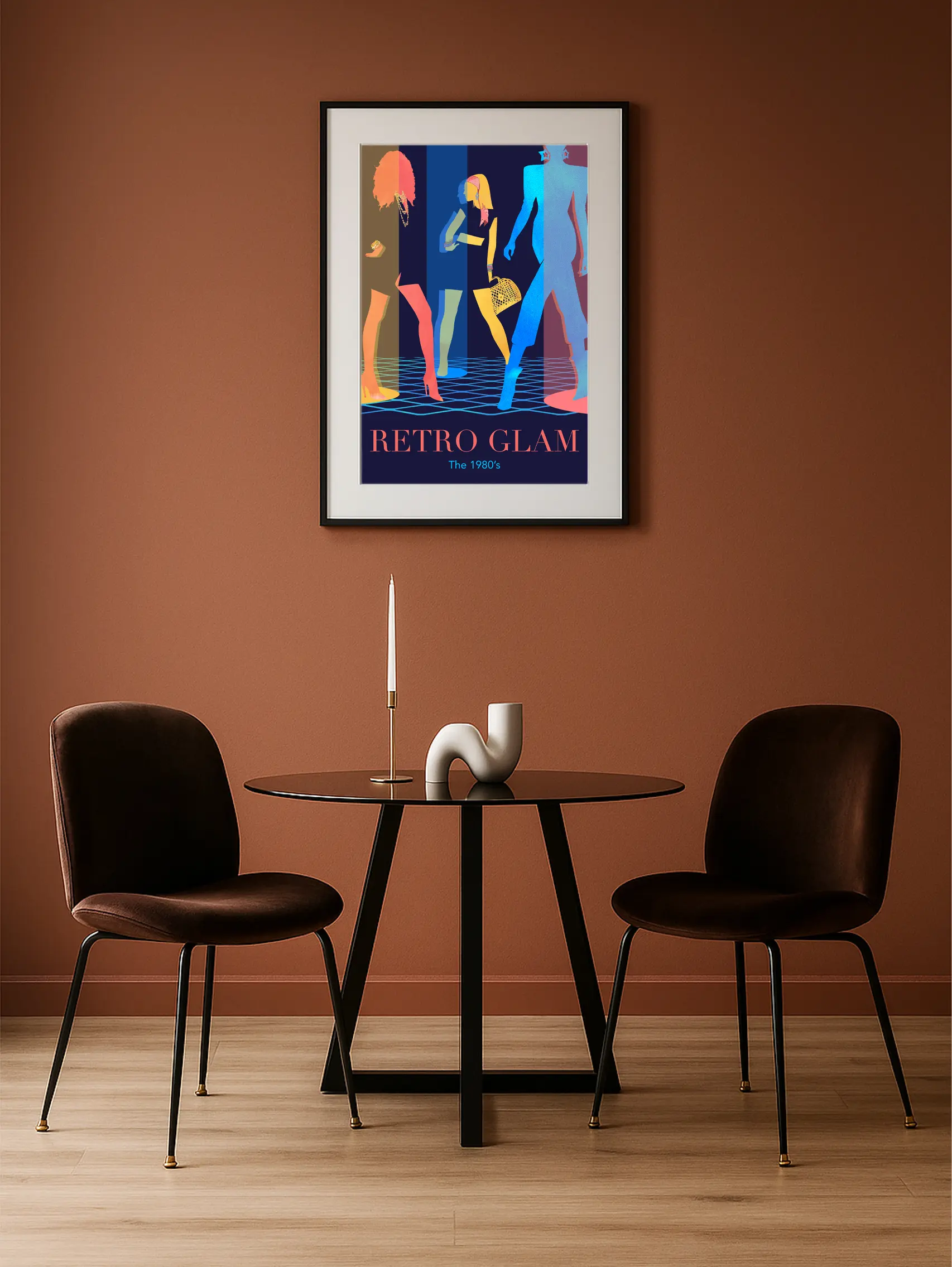 retro glam 1980's scène de club affiche de poster abordable de monica lind