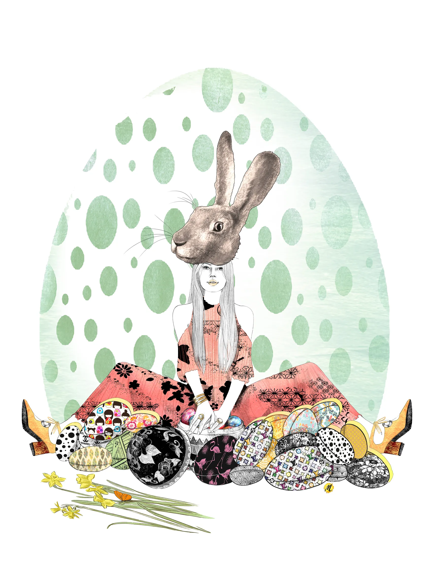 joyeux printemps impression artistique de monica lind